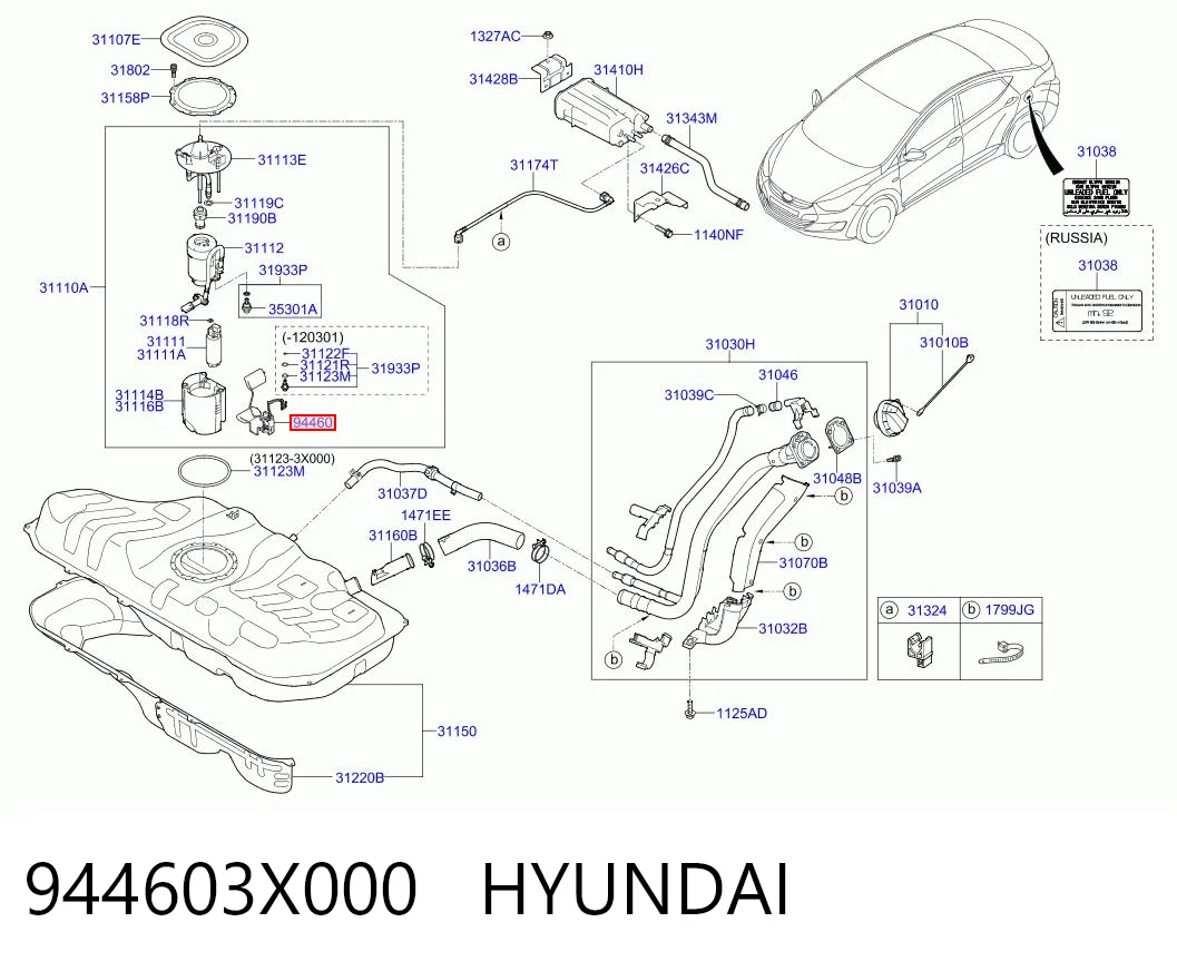 944603X000 Hyundai/Kia Датчик бензобака