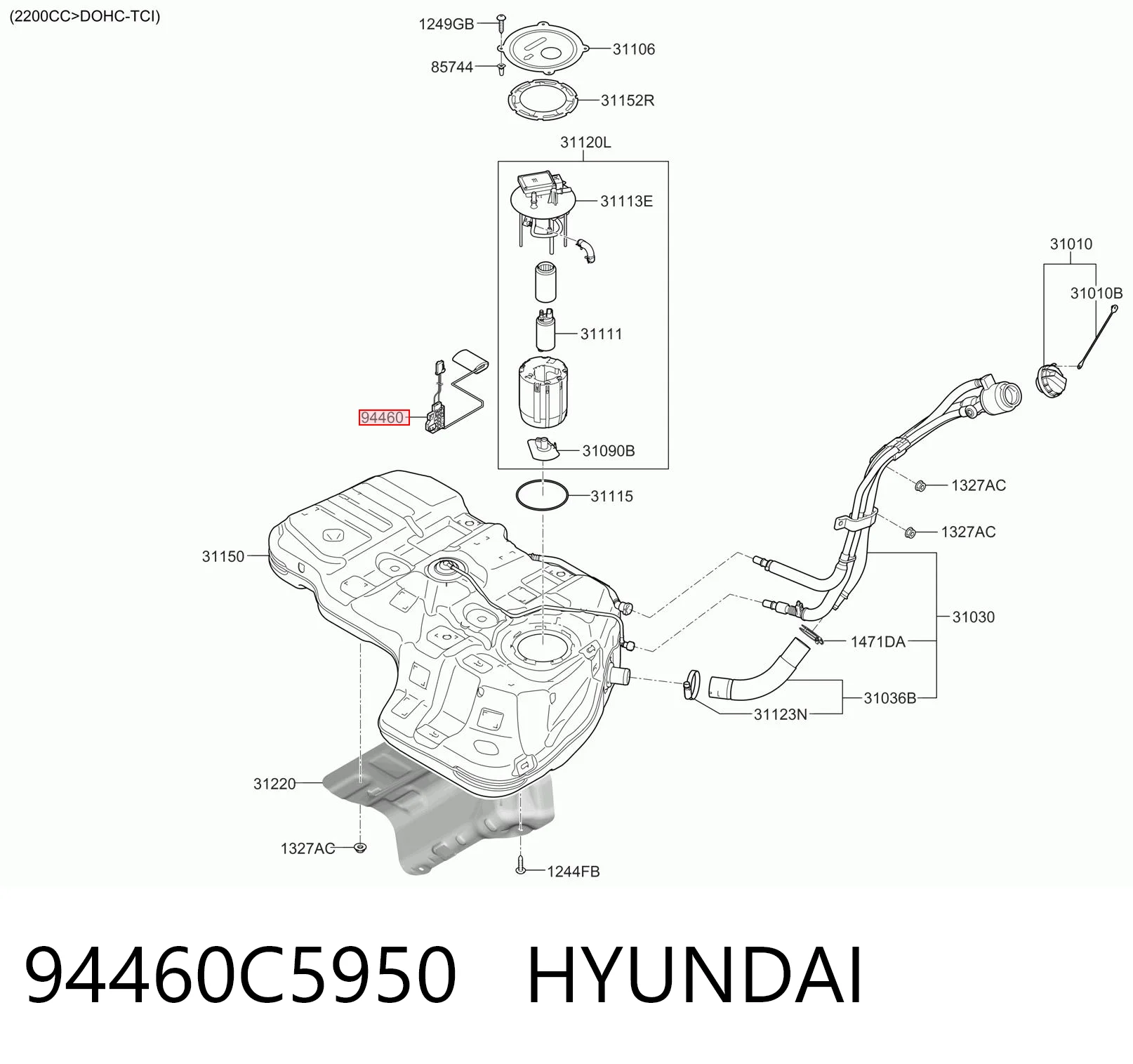 94460C5950 Hyundai/Kia Датчик бензобака