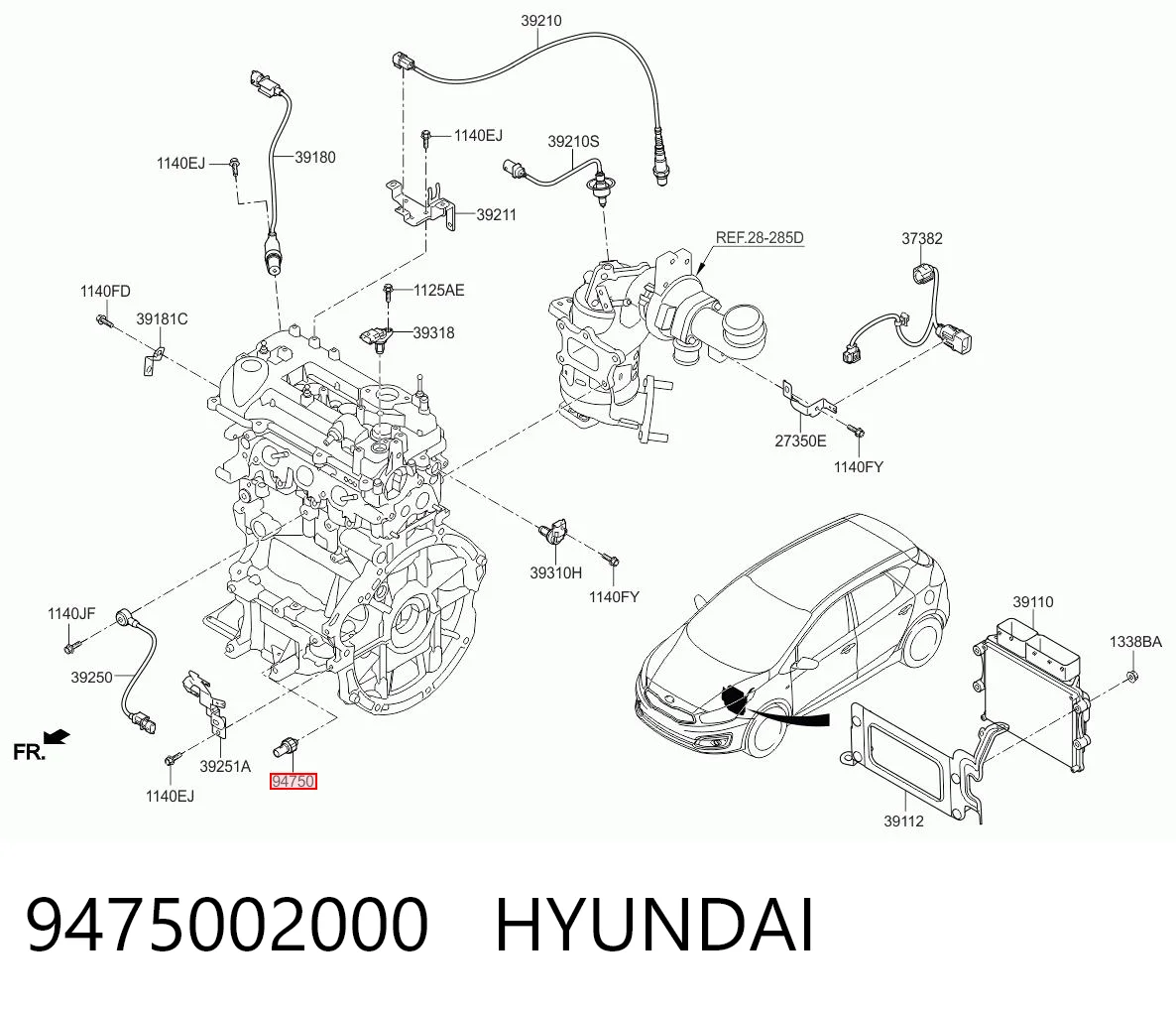 9475002000 Hyundai/Kia Датчик показника тиску масла