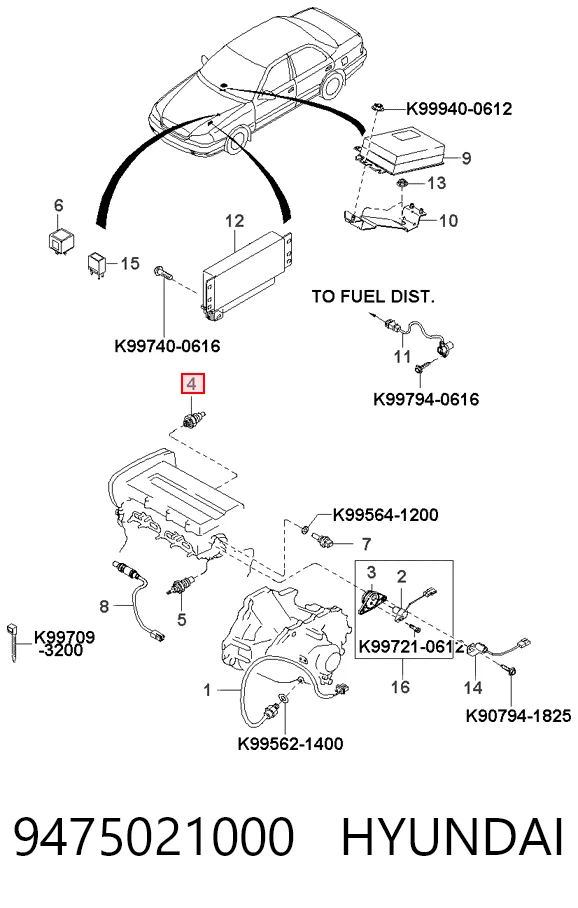 9475021000 Hyundai/Kia Датчик показника тиску масла