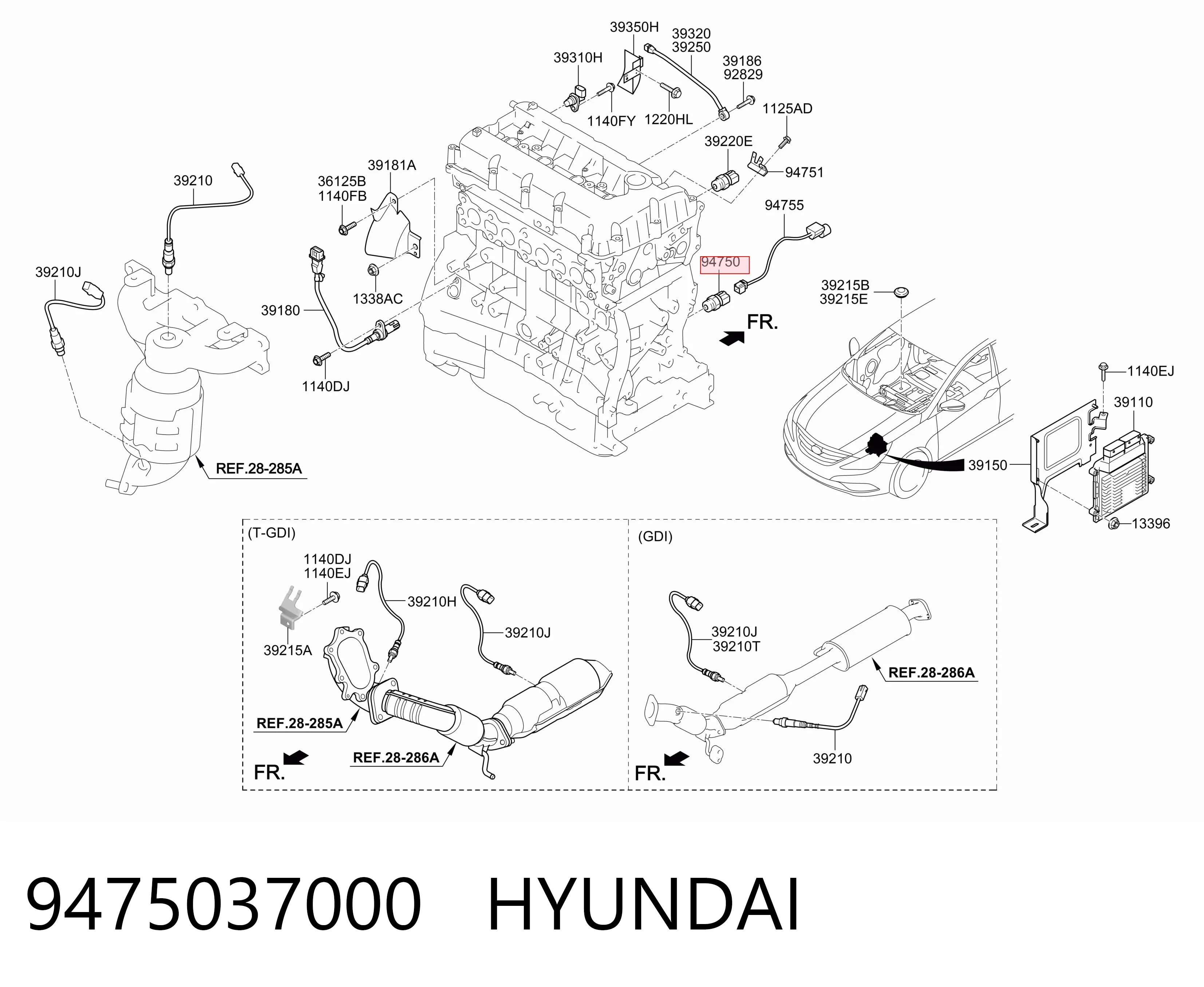 9475037000 Hyundai/Kia Датчик показника тиску масла