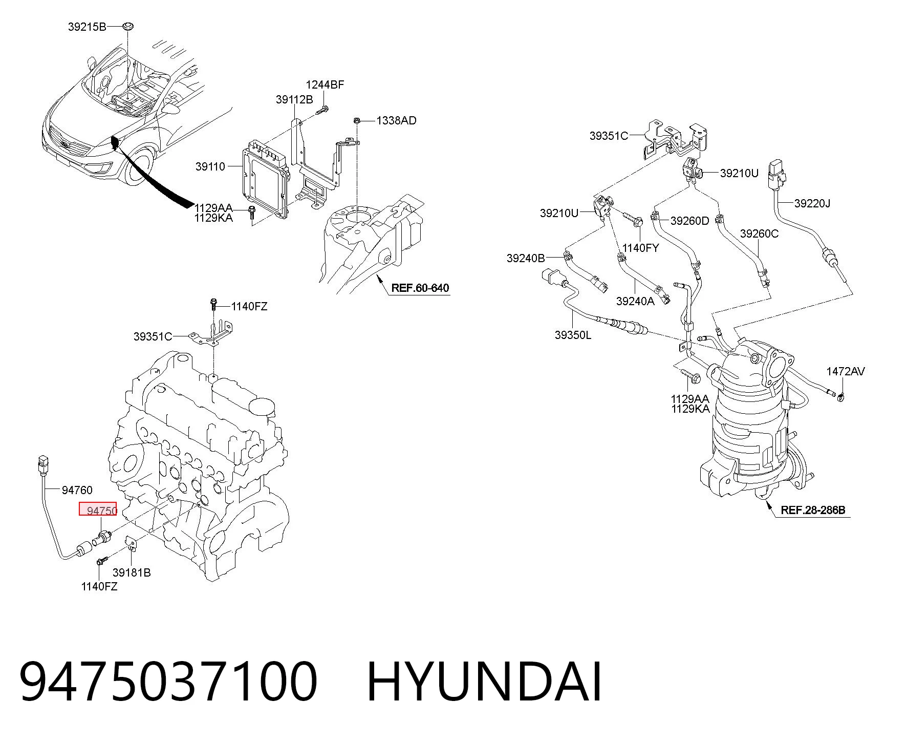 9475037100 Hyundai/Kia Датчик показника тиску масла