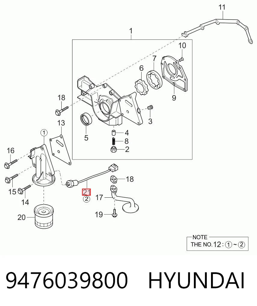 Датчик показника тиску масла на Hyundai Terracan  HP