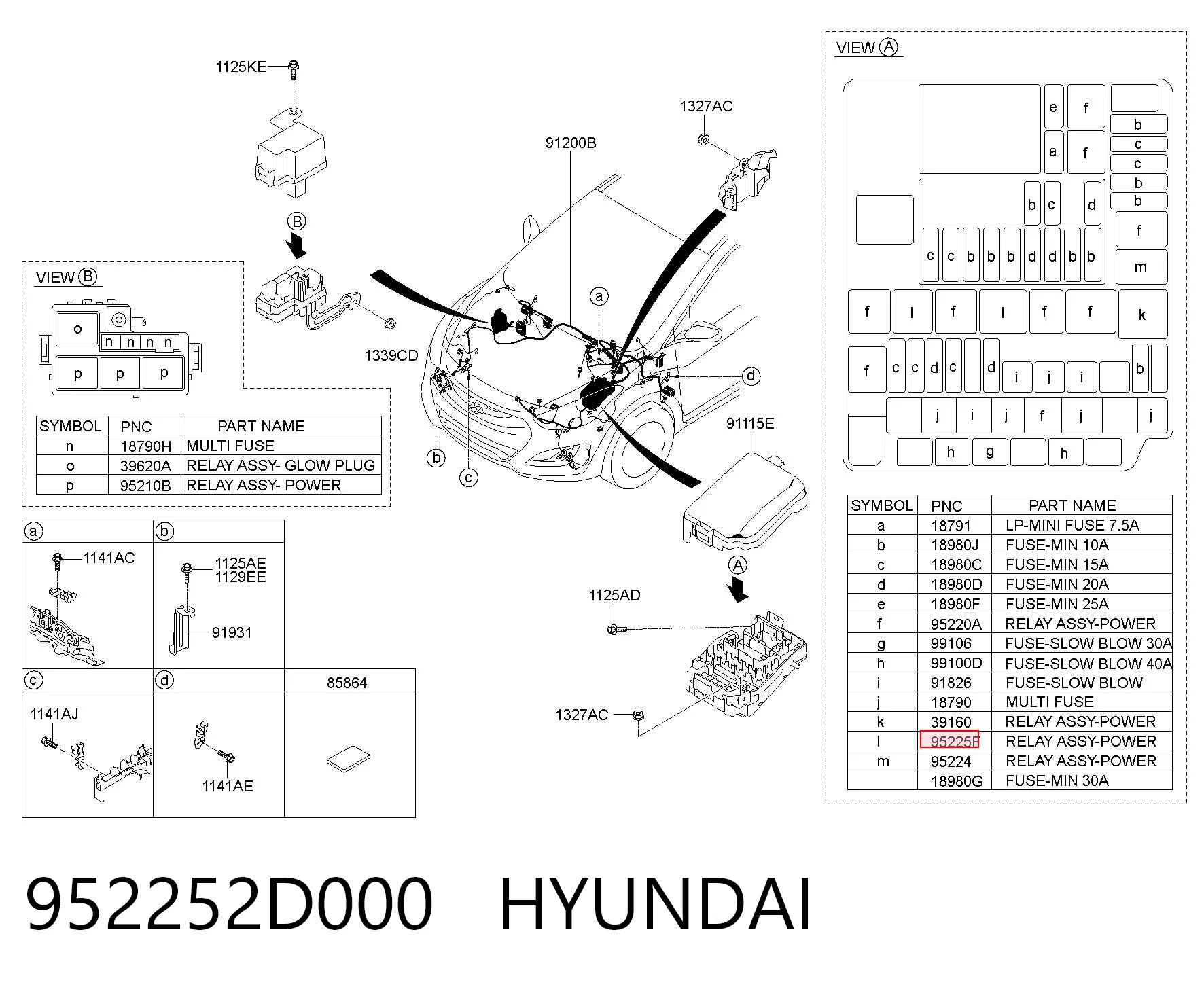 952252D000 Hyundai/Kia Реле електричне багатофункціональне