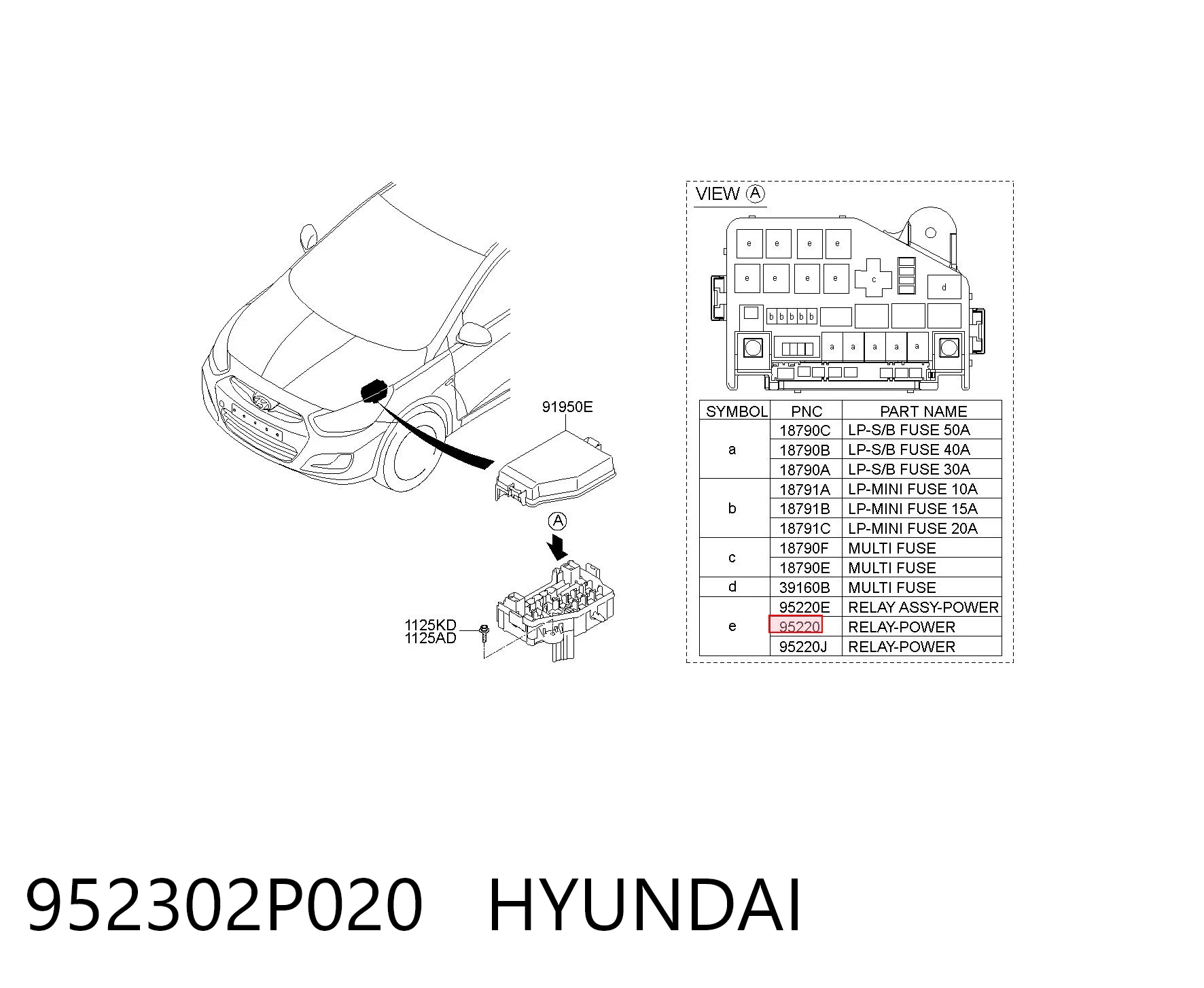 952302P020 Hyundai/Kia Реле вентилятора