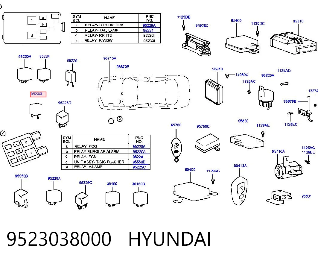 9523038000 Hyundai/Kia Реле керування склопідіймачем