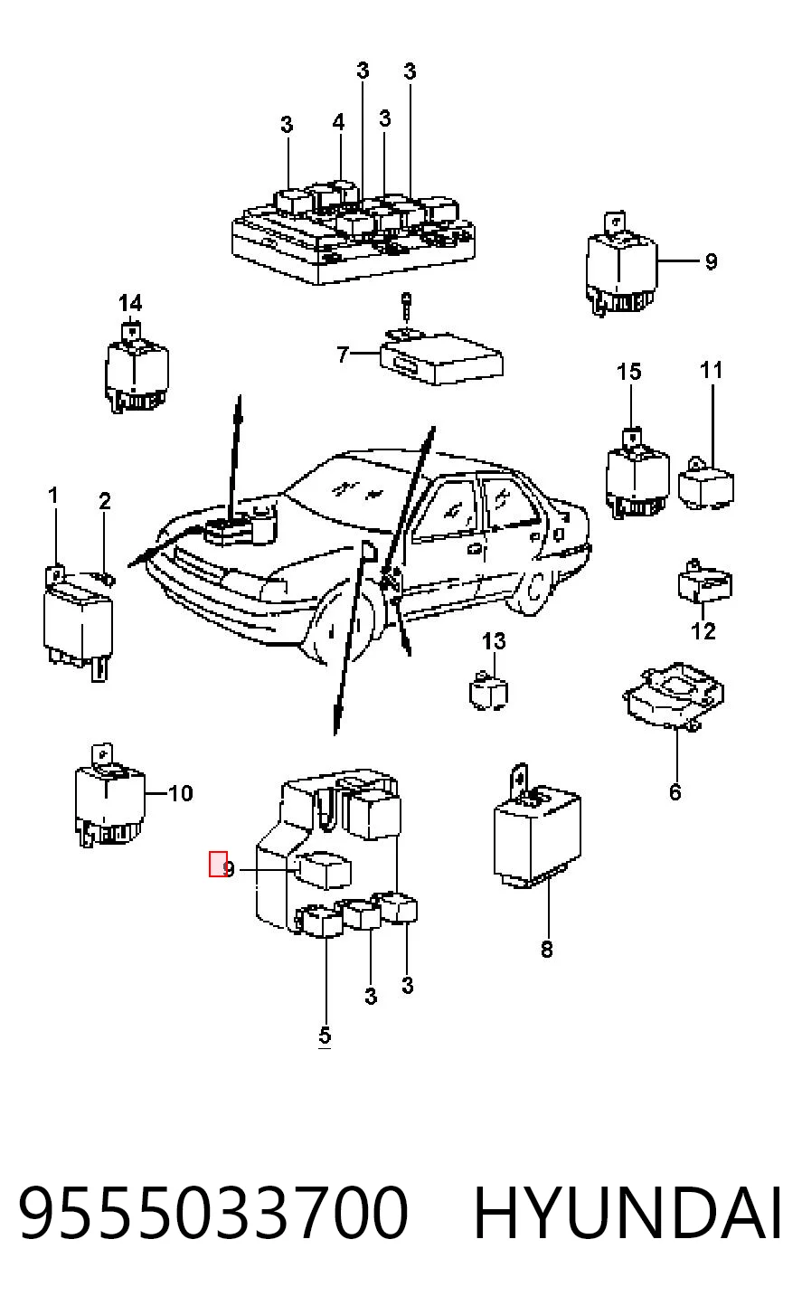 9555033700 Hyundai/Kia Реле покажчиків поворотів