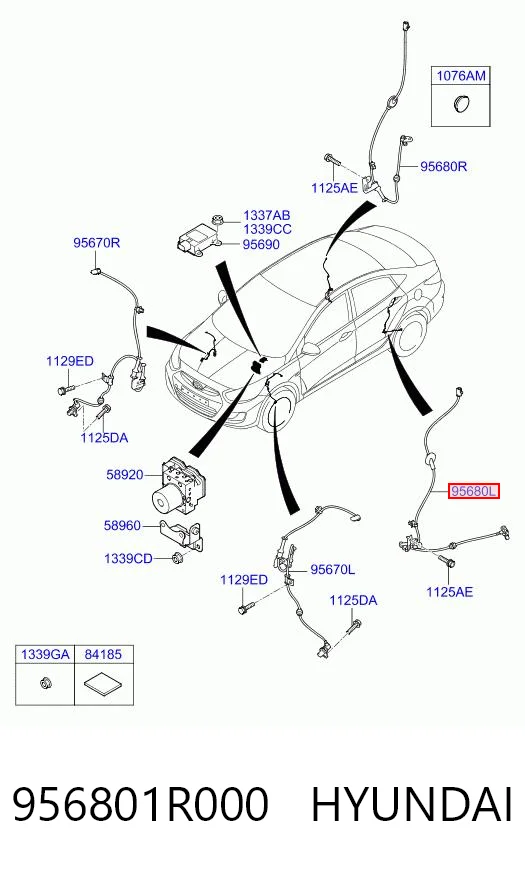 956801R000 Hyundai/Kia Датчик ABS задній лівий