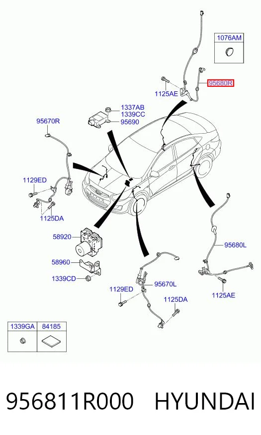 956811R000 Hyundai/Kia Датчик АБС (ABS) задній правий