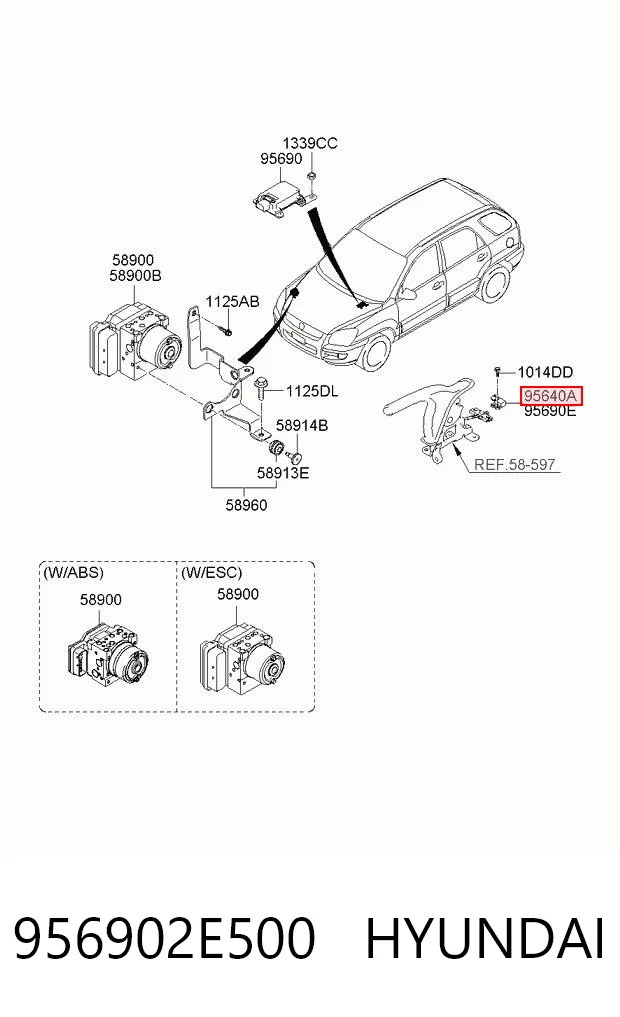 956902E500 Hyundai/Kia Датчик поперечного прискорення (ESP)