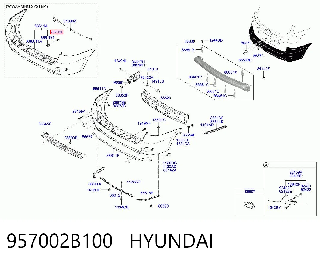 957002B100 Hyundai/Kia Датчик сигналізації парковки (парктронік), задній
