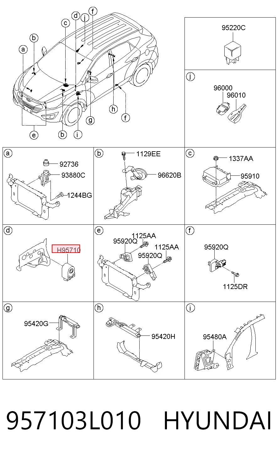 957103L010 Hyundai/Kia Сигнали звукові