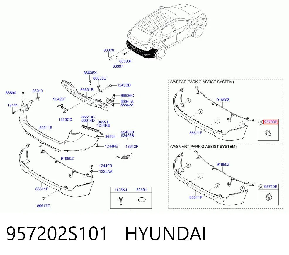 957202S101 Hyundai/Kia Датчик сигналізації парковки (парктронік), задній