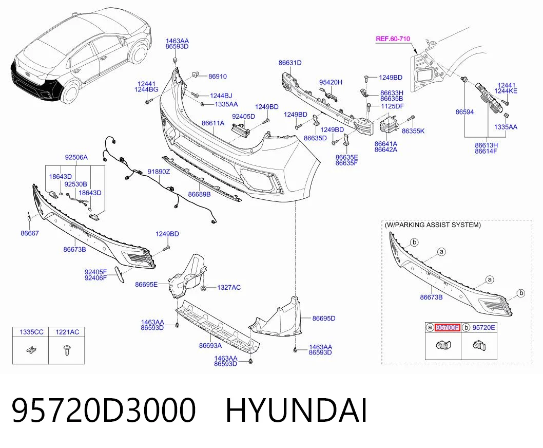95720D3000 Hyundai/Kia Датчик сигналізації паркування (парктронік), передній