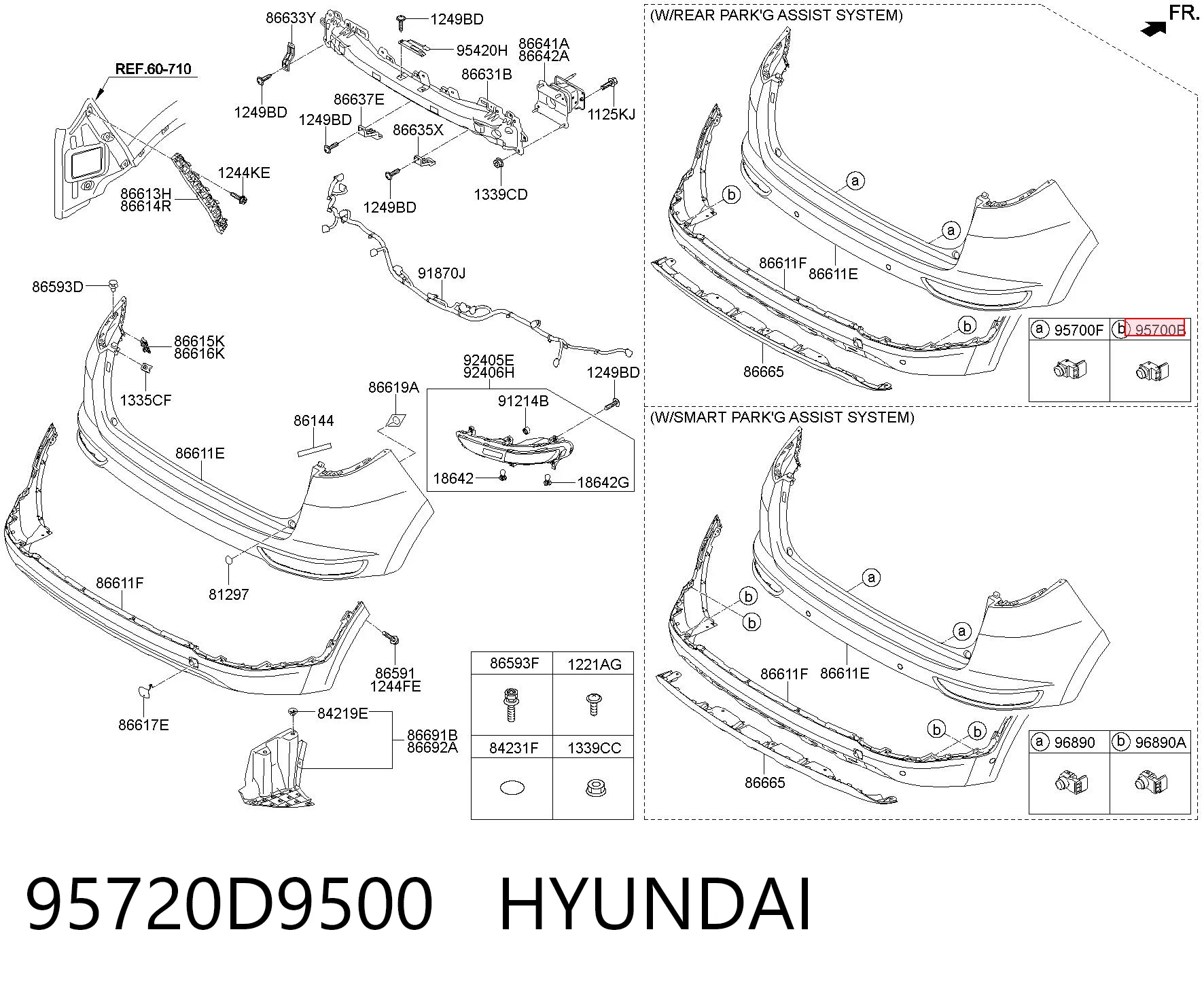 95720D9500 Hyundai/Kia Датчик сигналізації парковки (парктронік), задній