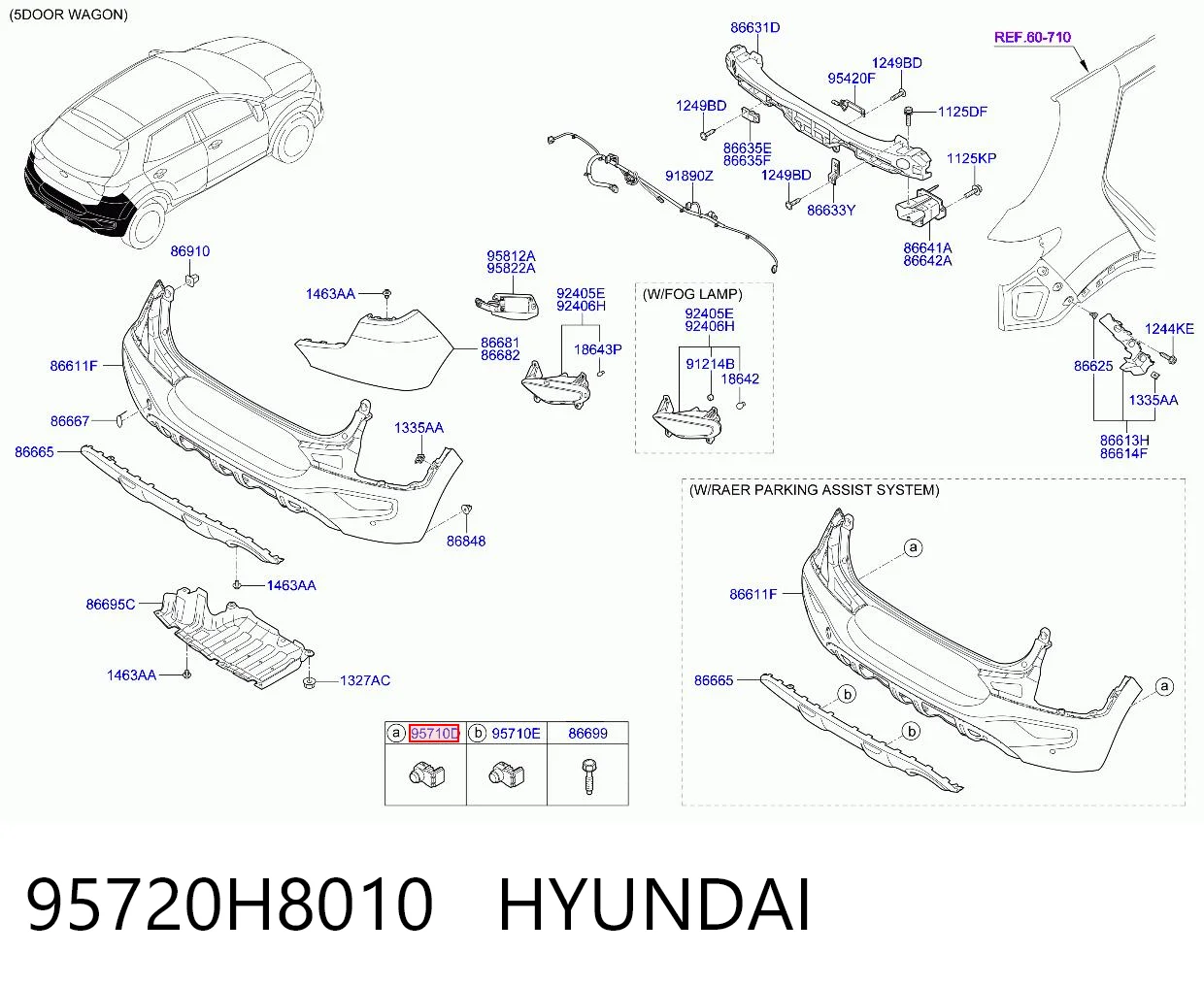 95720H8010 Hyundai/Kia Датчик сигналізації паркування (парктронік), задній бічній