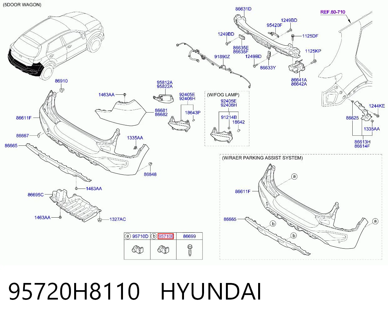 95720H8110 Hyundai/Kia Датчик сигналізації парковки (парктронік), задній бічний