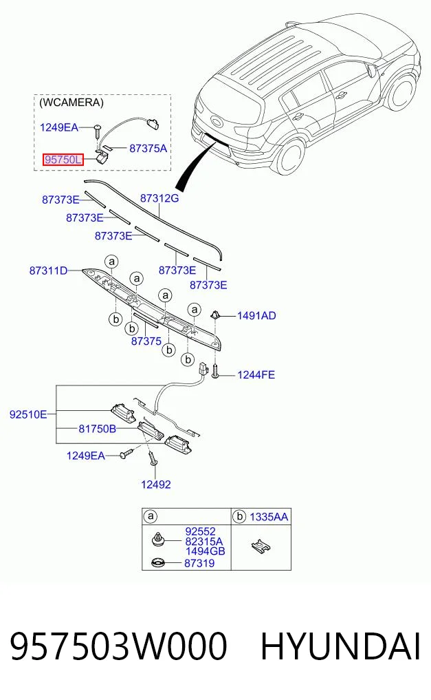 957503W000 Hyundai/Kia Камера заднього виду