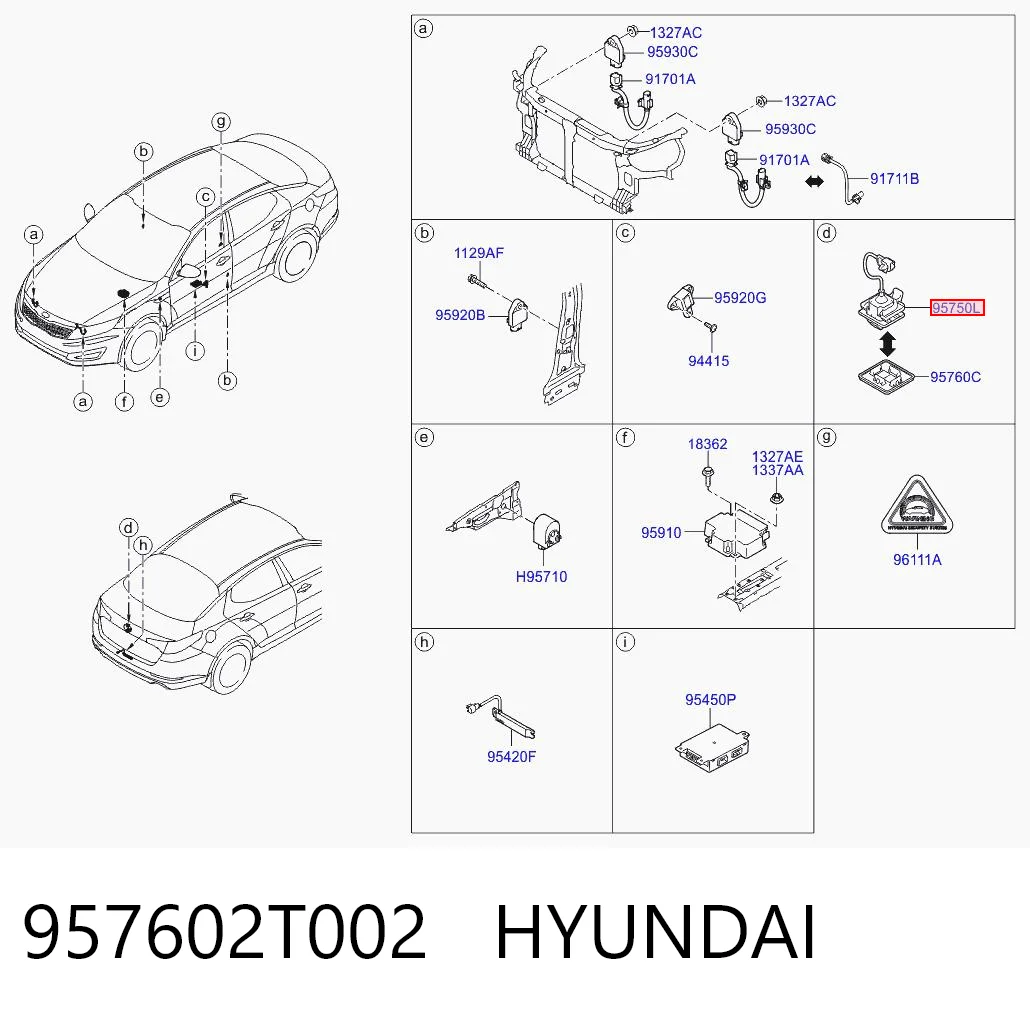 957602T002 Hyundai/Kia Камера заднього виду