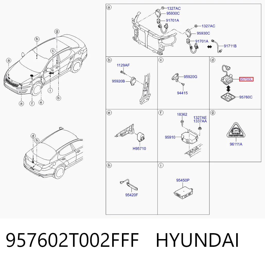 Камера системи забезпечення видимості 957602T001 Various