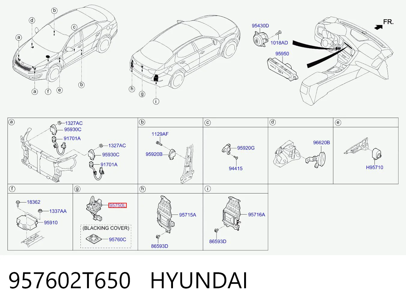 957602T650 Hyundai/Kia Камера заднього виду