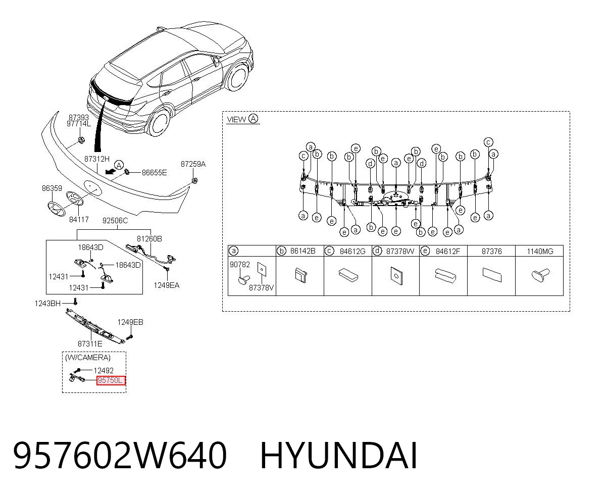 957602W640 Hyundai/Kia Камера заднього виду
