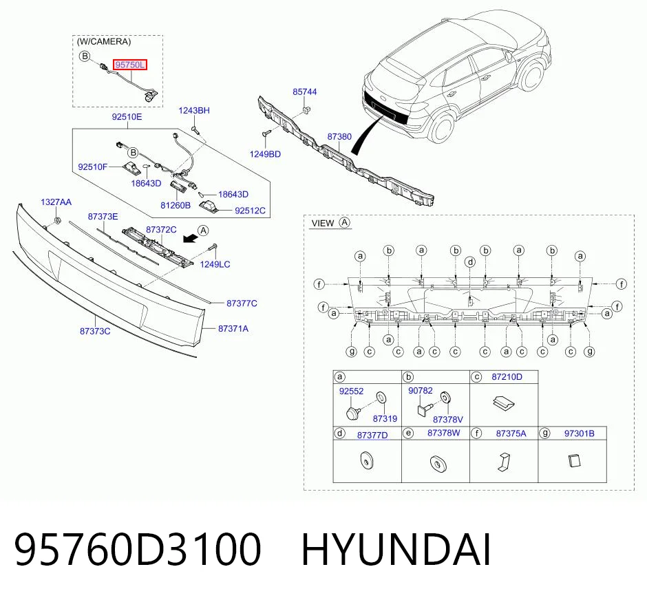 95760D3100 Hyundai/Kia Камера заднього виду