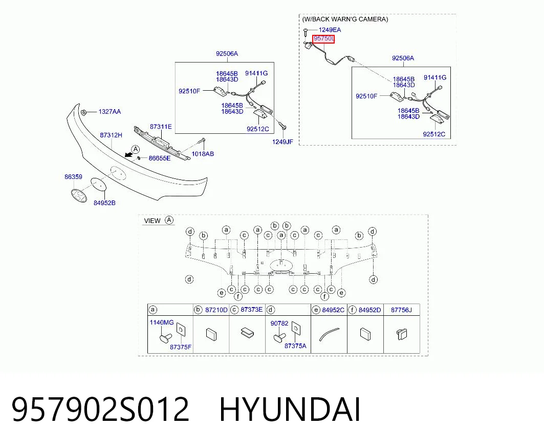 957902S012 Hyundai/Kia Камера