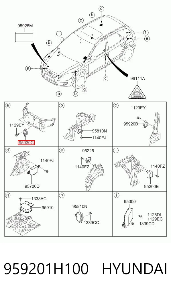 959201H100 Hyundai/Kia Датчик подушки безпеки