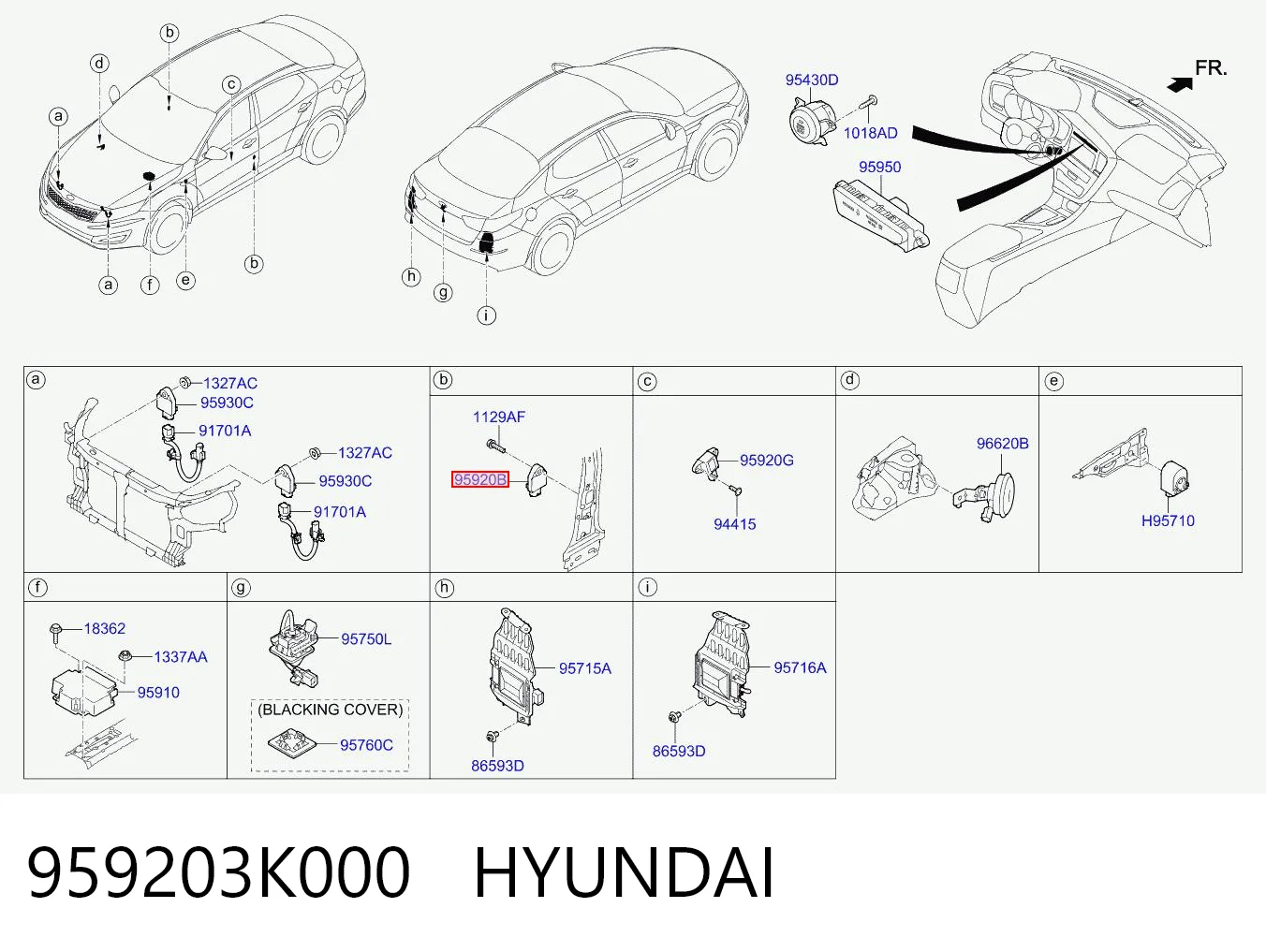 959203K000 Hyundai/Kia Датчик подушки безпеки