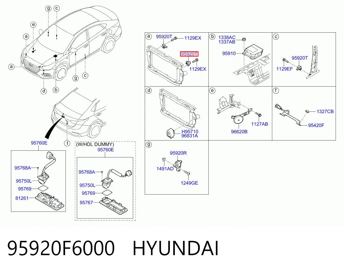 95920F6000 Hyundai/Kia Датчик Ейрбег передній