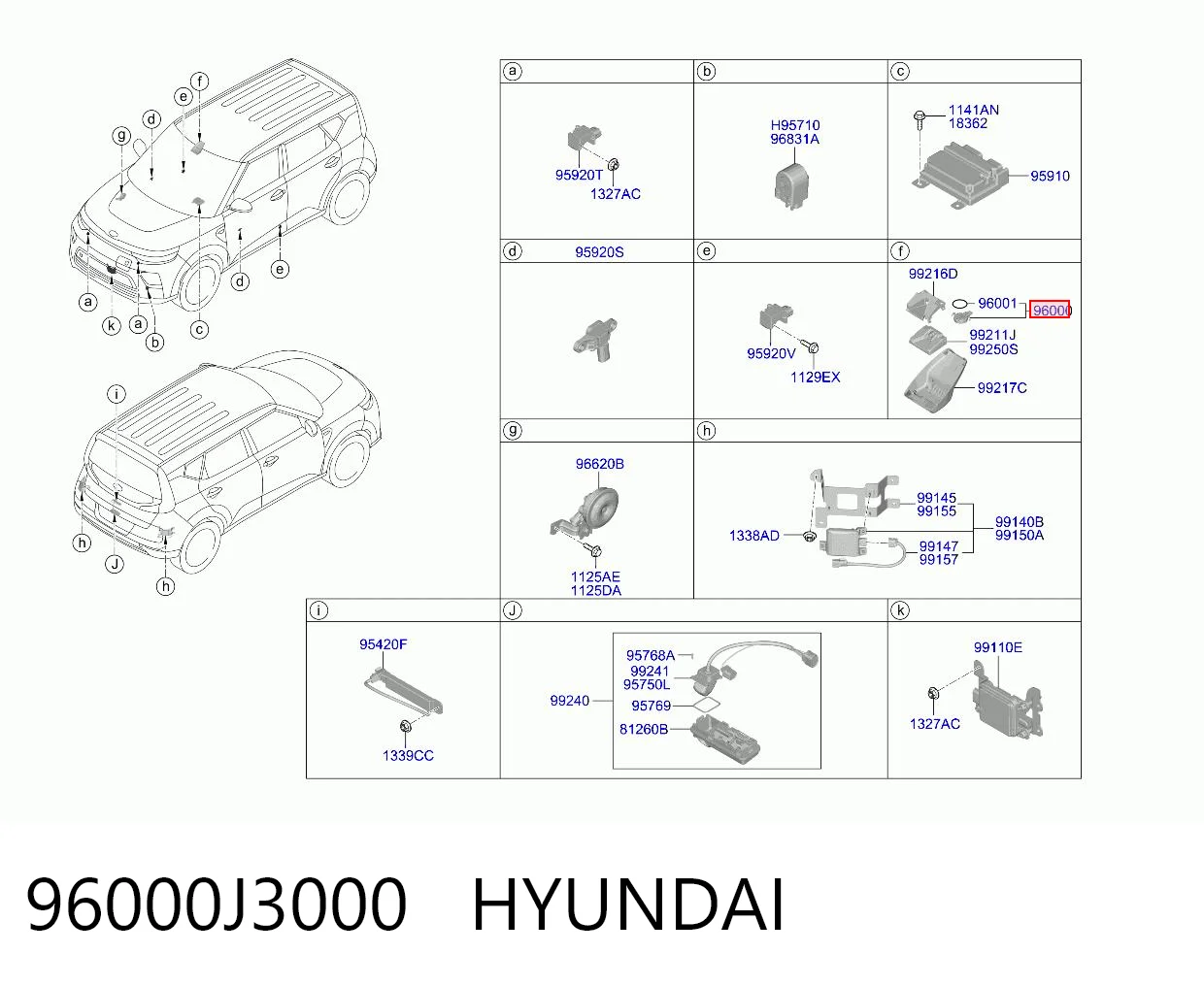 96000J3000 Hyundai/Kia Датчик дощу