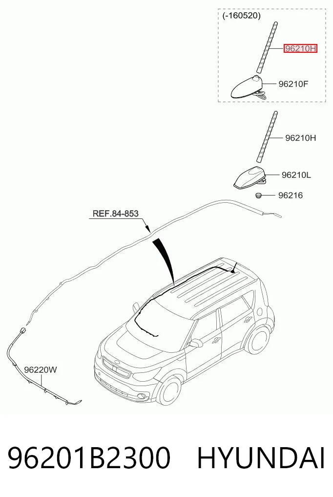 96201B2300 Hyundai/Kia Шток антени