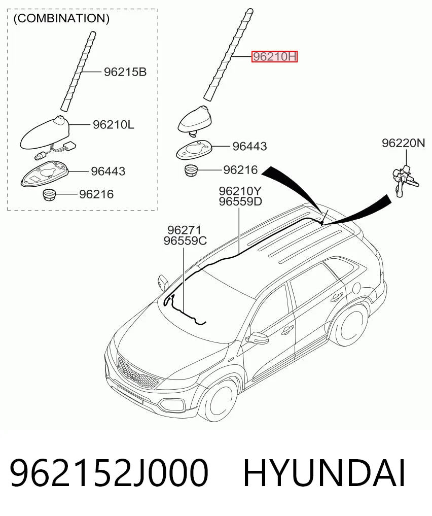 962152J000 Hyundai/Kia Антена на дах