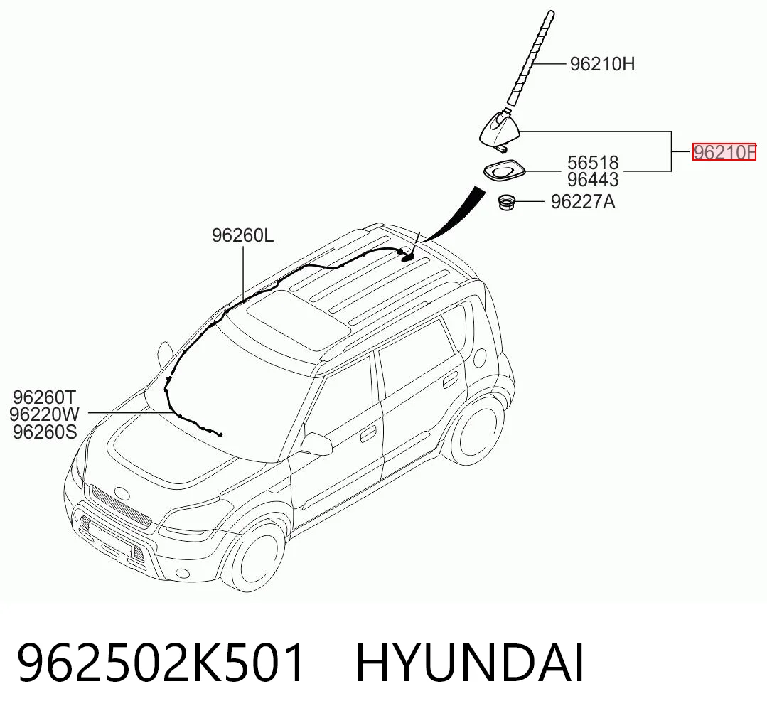 Антена на дах на KIA Soul I AM