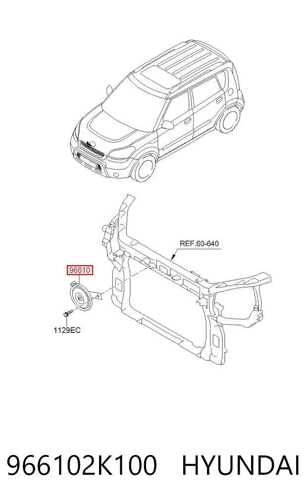 966102K100 Hyundai/Kia Сигнал високої тональності