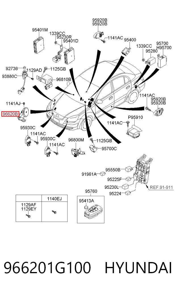 966201G100 Hyundai/Kia Сигнали звукові