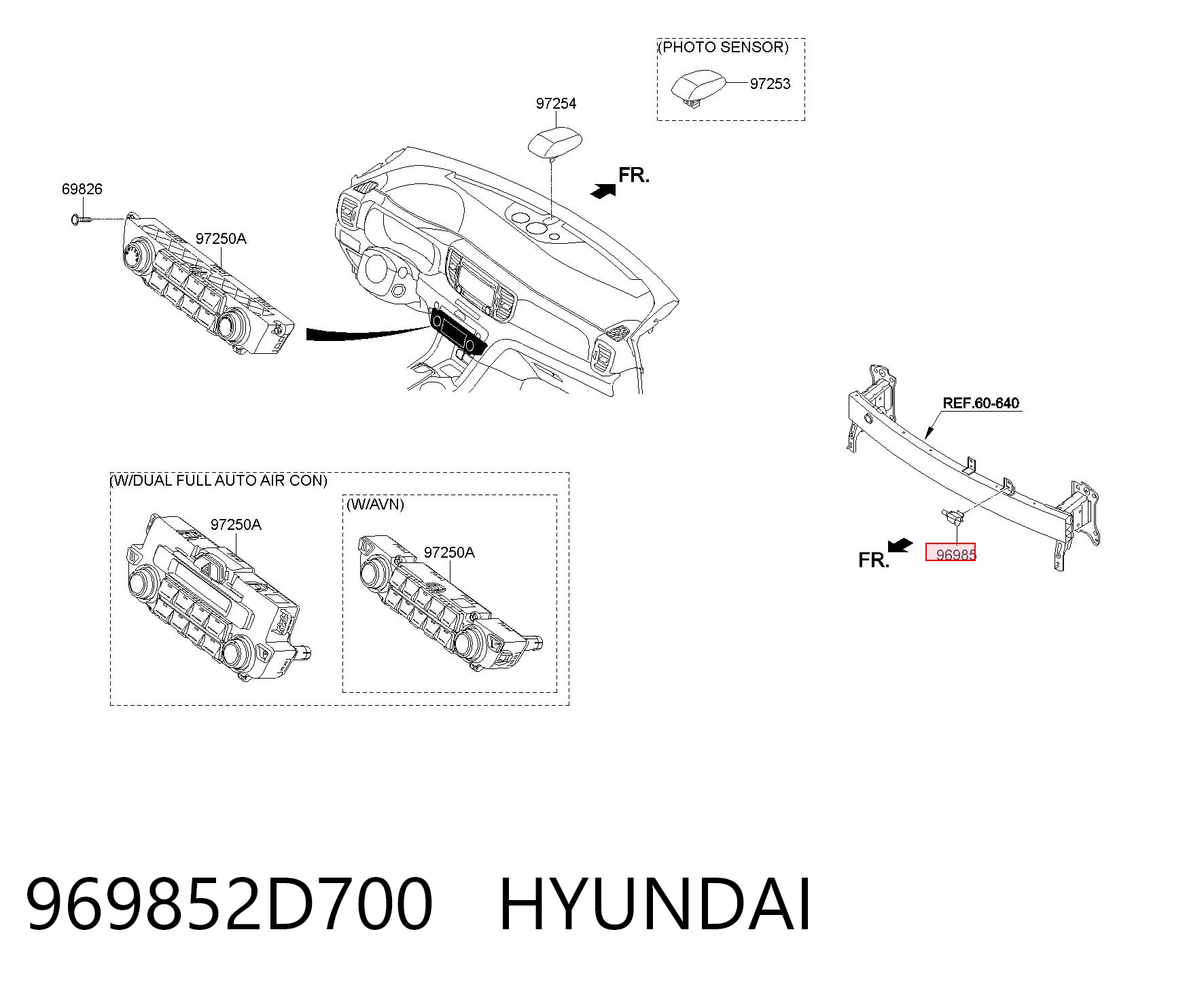 969852D700 Hyundai/Kia Датчик температури навколишнього середовища