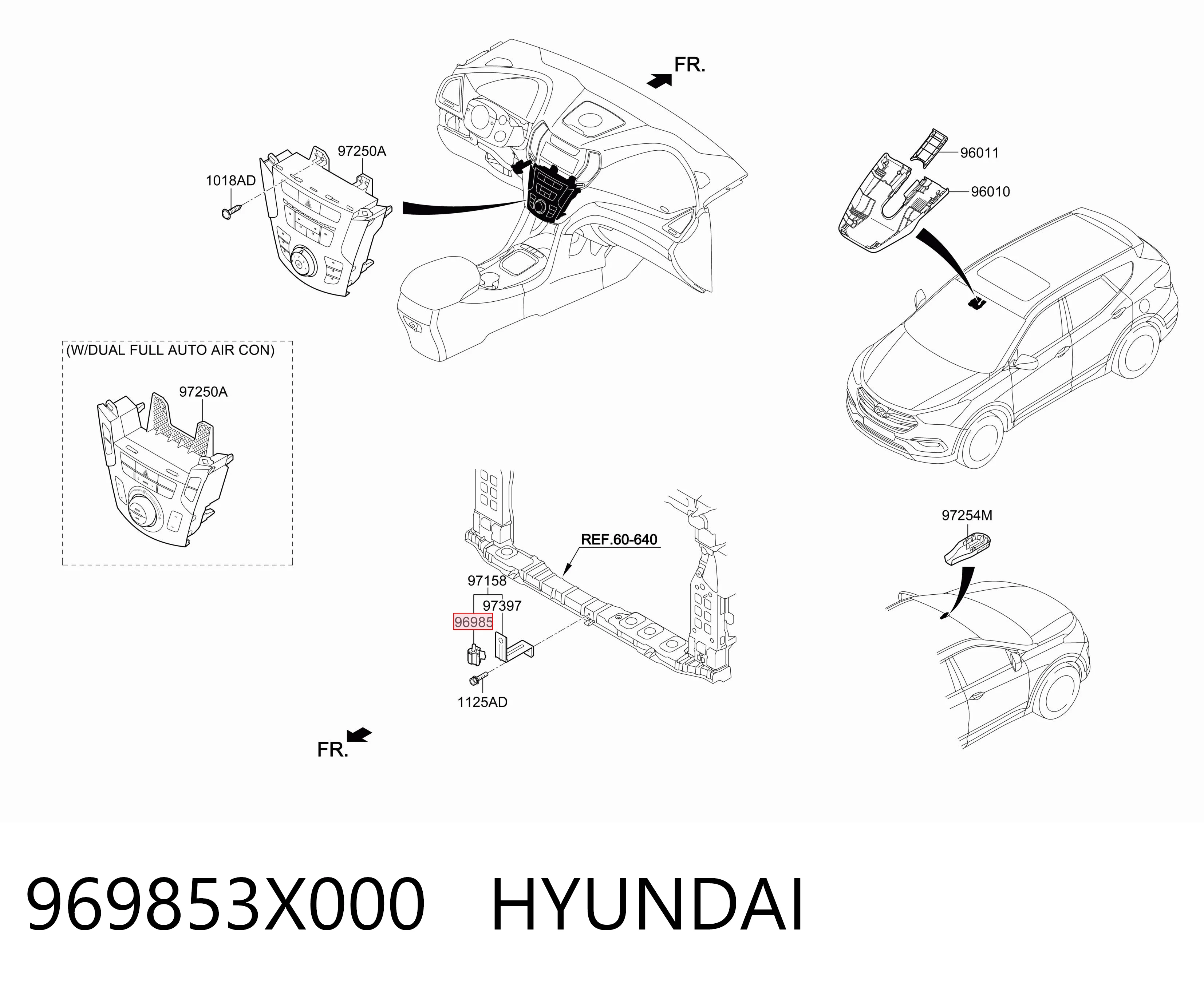 969853X000 Hyundai/Kia Датчик температури навколишнього середовища