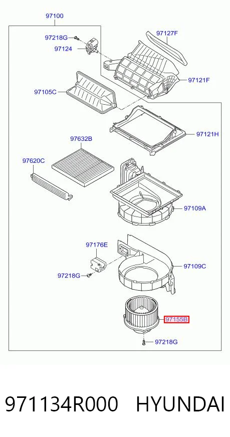 971134R000 Hyundai/Kia Електромотор пічки
