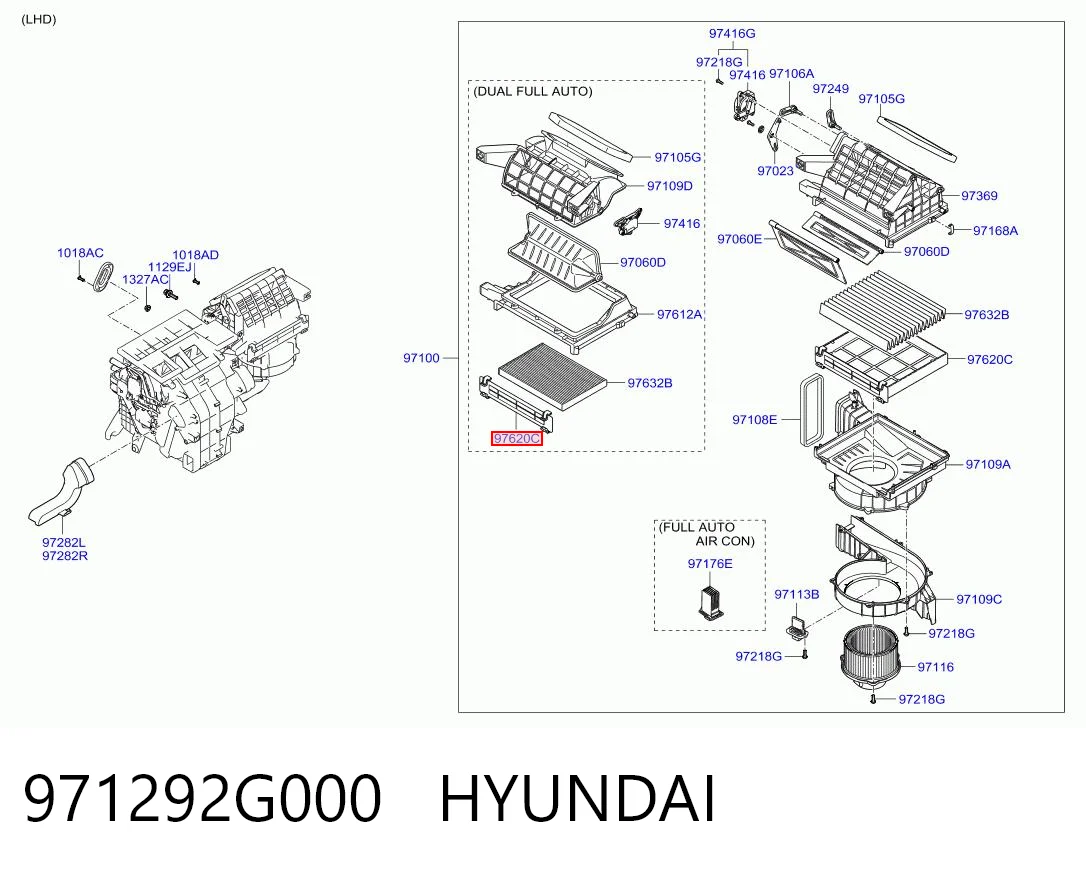 971292G000 Hyundai/Kia Рамка фільтра салону