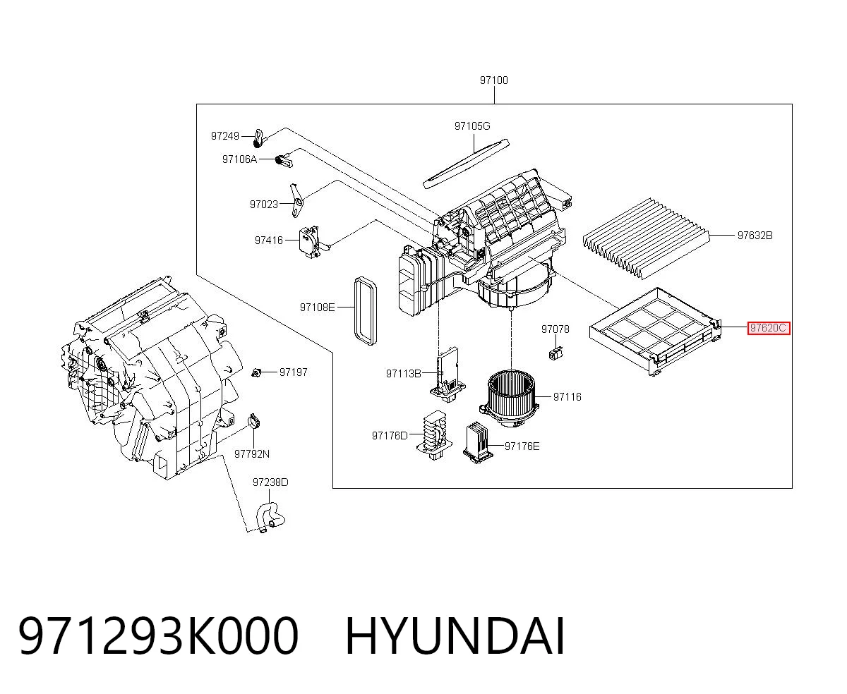 971293K000 Hyundai/Kia Рамка фільтра салону