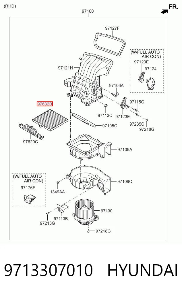 9713307010 Hyundai/Kia Внутрішньосалонний фільтр