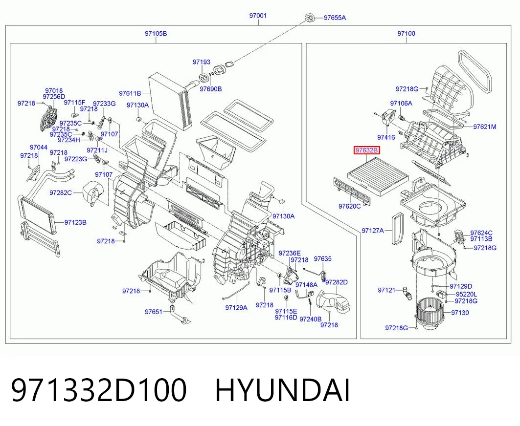971332D100 Hyundai/Kia Внутрішньосалонний фільтр