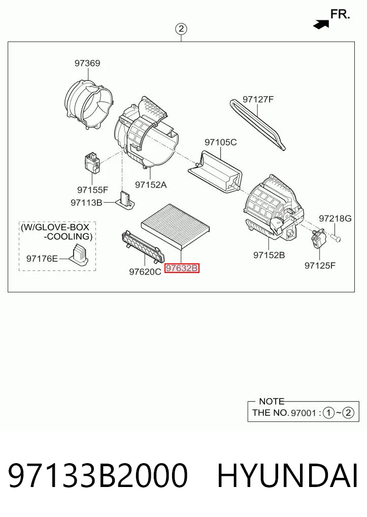 97133B2000 Hyundai/Kia Внутрішньосалонний фільтр