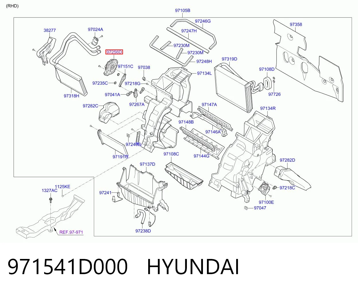 971541D000 Hyundai/Kia Мотор заслінки печі