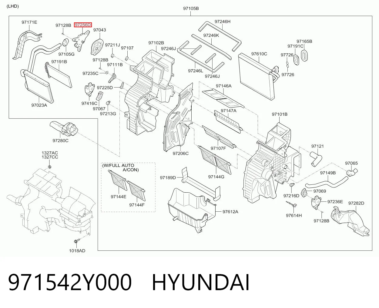 971542Y000 Hyundai/Kia Мотор заслінки печі