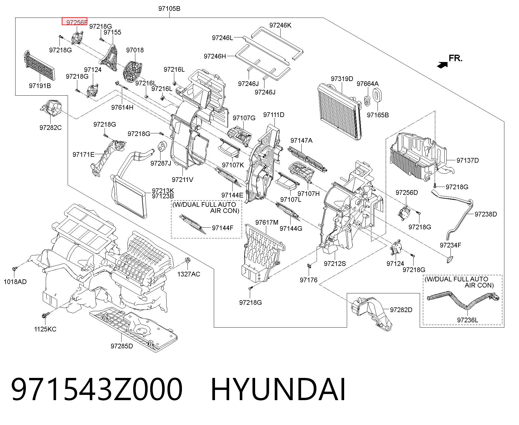 971543Z000 Hyundai/Kia Мотор заслінки печі