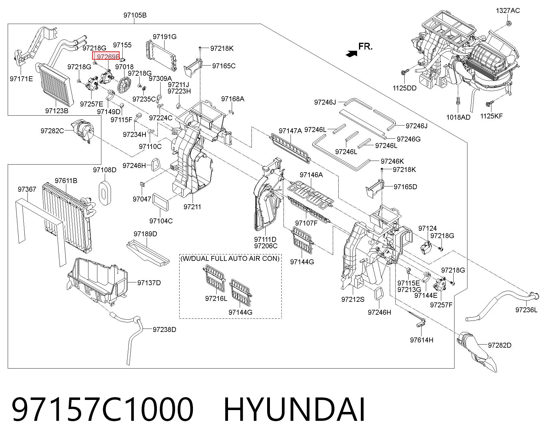 97157C1000 Hyundai/Kia Мотор заслінки печі
