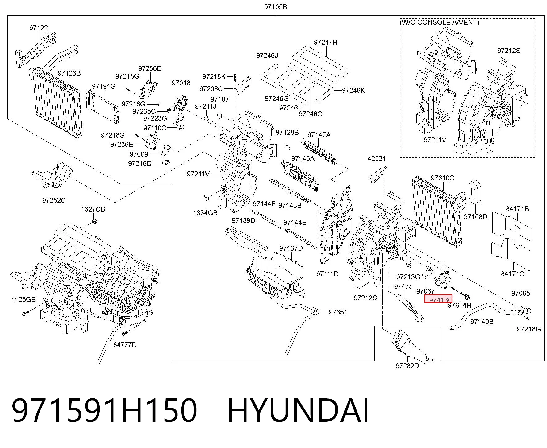 971591H150 Hyundai/Kia Мотор заслінки печі